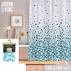 Fornord - Rideau de douche 180x180 cm Mozaik - Bleu