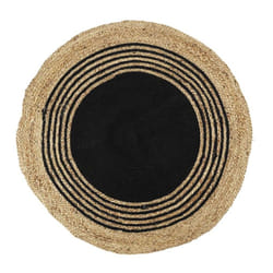 Tapis rond jute coton noir D90