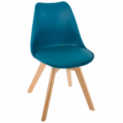 Complétez la décoration nordique de votre salon ou de votre bureau avec cette belle chaise Baya coloris bleu canard d'inspira ...