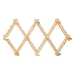 Patère accordéon bois 10 crochets - Beige