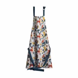 Atelier Du Coton - Tablier avec sangle ajustable 80x85 cm Warmy coton - Bleu
