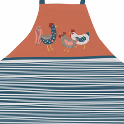 Tablier avec sangle ajustable 80x85 cm Poule ou Coq coton