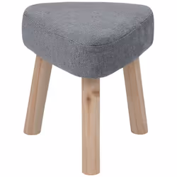 Très beau tabouret d'appoint Thena gris alliant bois et tissu pour un produit cosy très chic et confortable. Ce tabouret de 3 ...