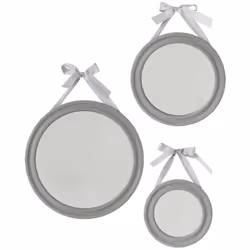Partenaire incontournable de la maison, ce lot de 3 miroirs ronds avec ruban Alexia coloris gris est l'accessoire déco charme ...