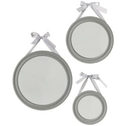 Atmosphera - Lot de 3 miroirs ronds ruban Alexia gris