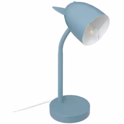 Très jolie lampe oreilles métal bleu pour enfant avec son petit pied et sa tête métalliques orientable avec des oreilles. D'u ...