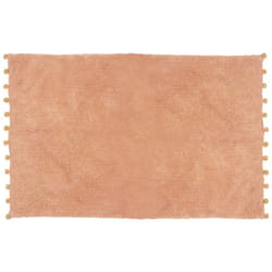 Atmosphera - Tapis rectangle coton pompons 100x150 rose