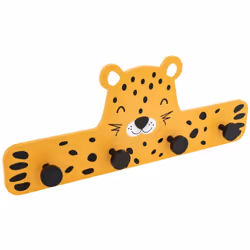 Un très joli concept et tellement utile que cette patère en bois Léopard avec 4 crochets à fixer au mur. Avec sa forme de têt ...