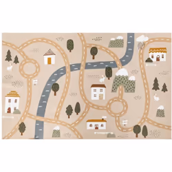 Adorable et bien pensé; ce magnifique tapis ROUTE rectangulaire 100x150cm décorera la chambre de votre enfant et deviendra so ...