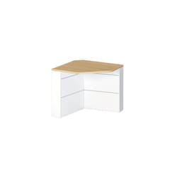 Banque d'accueil d'angle pour personne à mobilité réduite l 83 x h 74 cm - Sunday - chêne clair