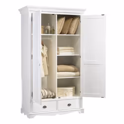 Beaux meubles pas chers 40202 placard et armoire de chambre à coucher 4 étagères 2 portes(s) Blanc - Vue supplémentaire 2