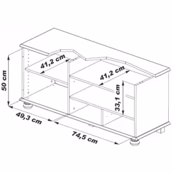 Beaux meubles pas chers 5639AR Support TV et centre de divertissement 2 tiroir(s) 2 étagères - Vue supplémentaire 3