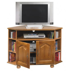 Meuble TV dAngle Chêne 2 Portes - L 114 x l 77 x H 77 cm