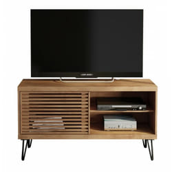Beaux Meubles Pas Chers - Meuble tv 50 Pouces 1 Porte Coulissante 3 Niches l 120 h 65 p 33 cm