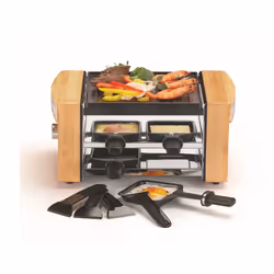KitchenChef KC.WOOD-LUX4 raclette 4 personne(s) 750 W Noir, Bois - Vue supplémentaire 2