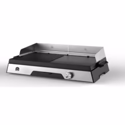 KitchenChef PLANCHA -DUO2200, 2200 W, Grill, Electrique, 2 zone(s), Dessus de table, Noir, Acier inoxydable