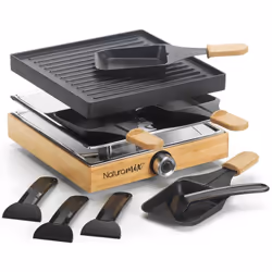 L'appareil à raclette/grill Naturamix RACWOOD4 combine 2 fonctions : Fondre du fromage pour déguster une bonne raclette et cu ...