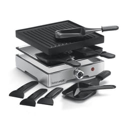 KitchenChef RAC.INDUS-4-NATURAMIX raclette 4 personne(s) 750 W Noir, Acier inoxydable