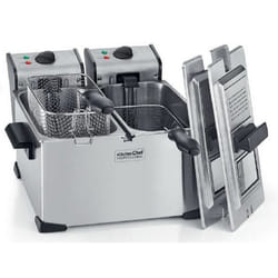 KitchenChef KCPFR70X friteuse Double 7 L Autonome 4000 W Acier inoxydable