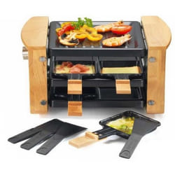 KitchenChef KCWOOD.4RP raclette 4 personne(s) 650 W Noir, Bois