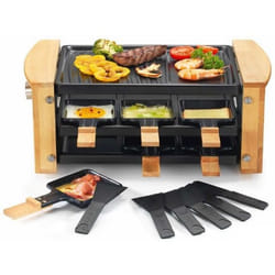 KitchenChef KCWOOD.6.RP raclette 6 personne(s) 900 W Noir, Bois