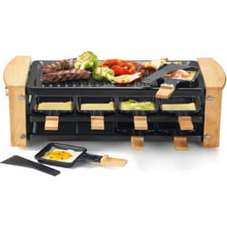 KitchenChef KCWOOD.8RP raclette 8 personne(s) 1200 W Noir, Bois