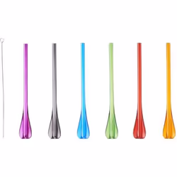 PAILLE-CUILLÈRE RÉUTILISABLE - Lot de 6 Assortiment De Couleurs