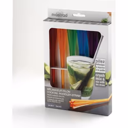 Mélangeurs à cocktails - MASTRAD - F01156 - Lot de 6 - 3 en 1 - Couleurs assorties
