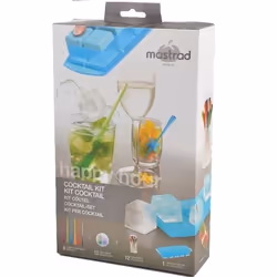Kit cocktail - MASTRAD - Complet avec accessoires - 6 paille-pilons - 12 marque-verres - 12 piques à cocktails