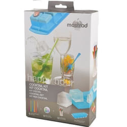 Kit cocktail - MASTRAD - Complet avec accessoires - 6 paille-pilons - 12 marque-verres - 12 piques à cocktails
