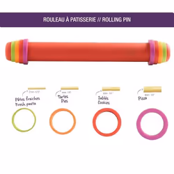 Rouleau à pâtisserie - MASTRAD - F11870 - Ajustable - Antiadhérent - 41 cm