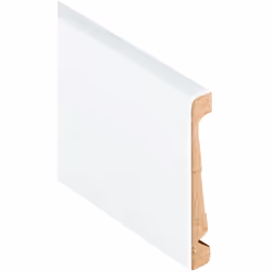 Plinthe en MDF recouverte d'un papier très résistant qui permet de faire une finition sans avoir à déposer la plinthe en plac ...