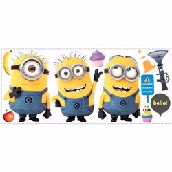 3 Stickers Les Minions - Coloris : Gris et Jaune Licence officielle Les Minions Décorez la chambre de votre enfant en quelque ...