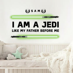 Sticker Mural Star Wars, -I'm a Jedi like my father before-