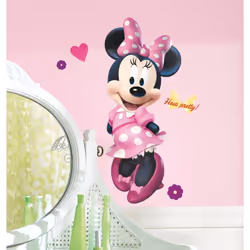 Grand Stickers Minnie Mouse Disney - Coloris : Rose et Noir Collection 100% licence officielle Disney Minnie Mouse. Décorez l ...