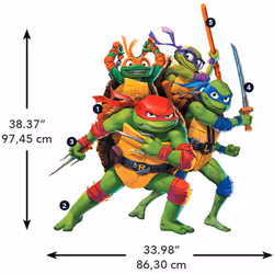 Stickers repositionnables - Les Tortues Ninja - Leonardo, Donatello, Raphaël et Michelangelo Retrouvez cet ensemble de sticke ...
