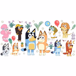 Stickers - La Famille Bluey Et Ses Amis - Hauteur 19,5 cm Ces stickers mettront en avant vos personnages préférés de la série ...