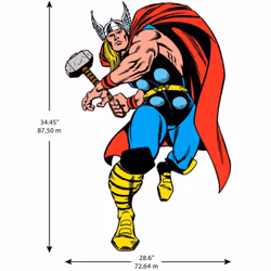 Sticker mural géant Marvel Thor - Thème : Marvel Thor Licence Officielle Marvel : Avenger Décorez la chambre de votre enfant  ...