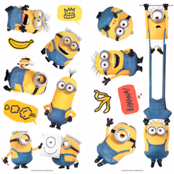 Stickers repositionnables - Les Minions : La Montée de Gru - 17 cm x 9 cm Retrouvez cet ensemble de stickers muraux à coller, ...