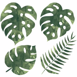 Stickers - 5 Feuilles De Palmier - Hauteur 22,9 cm Retrouvez cet ensemble de stickers muraux à coller. Ces stickers sont parf ...