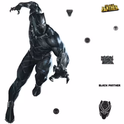 Sticker géant repositionnable Black Panther Prince T'challa MARVEL - 121,2 cm x 77,7 cm - Age : 3+ - Coloris : noir Décorez l ...