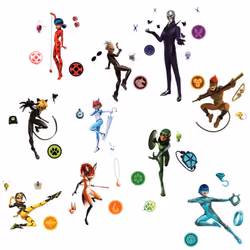 Stickers repositionnables - Miraculous - Les Aventures de Ladybug et Chat Noir Retrouvez cet ensemble de stickers muraux à co ...