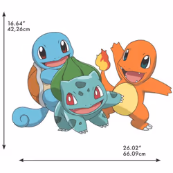Stickers repositionnables - Pokémon - Carapuce, Dracaufeu, Bulbizarre Retrouvez cet ensemble de stickers muraux à coller, sou ...