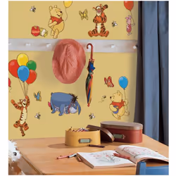 Stickers Disney Winnie l'Ourson - Thème : Ballons multicolores Collection Winnie l'Ourson Disney : Winnie l'ourson - Tigrou - ...
