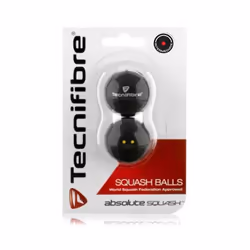 Tecnifibre SQUASH BALLS, Double point jaune, Noir, 2 pièce(s), Intermédiaire, Ampoule