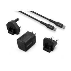 Energizer - Ultimate - Chargeur mural Multiplug eu / uk / us GaN usb-c 20W pd + câble usb-c (Noir)