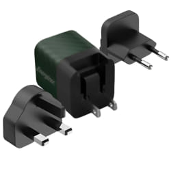 ENERGIZER Chargeur Secteur GaN 4A USB-C 20W Multiprise EU / UK / US Noir / Vert