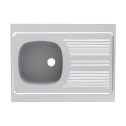 Vier à poser Lavelli inox 18/10 lisse 1 cuve 1 égouttoir - 800x600mm - Moderna