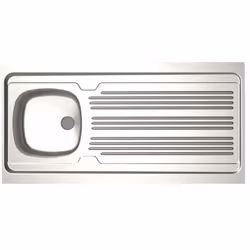 Description générale Évier à poser en inox 18/10, réversible, avec 1 cuve soudée et un égouttoir de forme « droit ». Conçu po ...