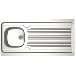 Vier à poser Lavelli inox 18/10 lisse 1 cuve 1 égouttoir - 1200x600mm - Moderna